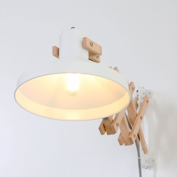 Scandinavische metalen naturel houten wandlamp Anne Light & Home Woody - Image 14
