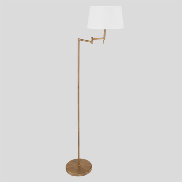 Klassieke vloerlamp brons linnen kap Mexlite Bella - Image 16
