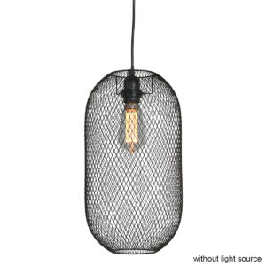 Mexlite Bodine hanglamp – ø 22 cm – E27 (grote fitting) – Zwart