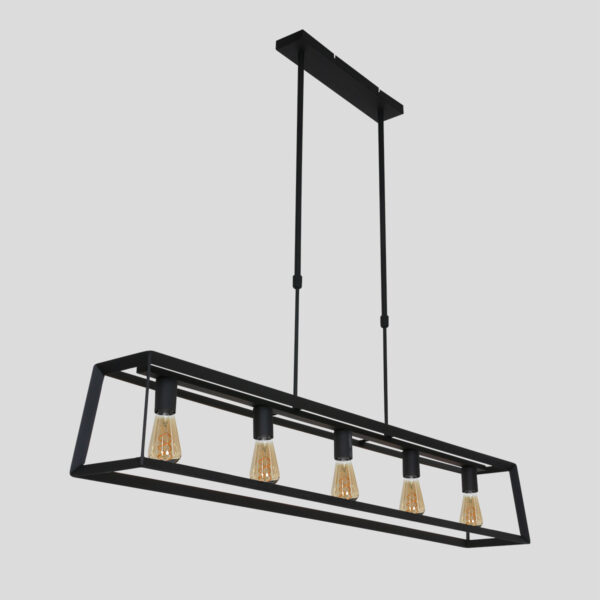 Trendy zwarte metalen hanglamp Mexlite Buckley - Image 20