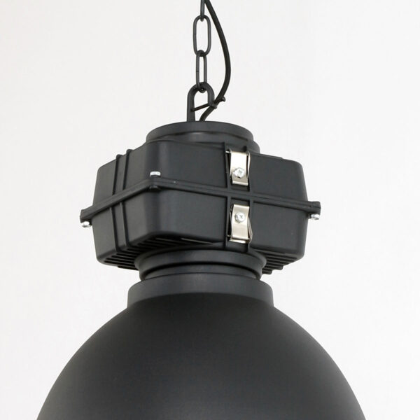 Mexlite Densi hanglamp - Ø38 cm - industrieel - E27 - met glasplaat - zwart - Afbeelding 13