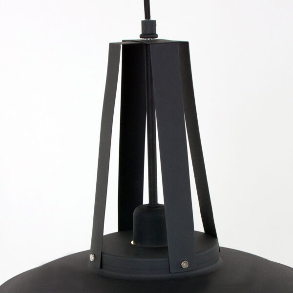 Mexlite Luna hanglamp - Ø42 cm - E27 fitting - stoere industriële look - zwart - Afbeelding 10