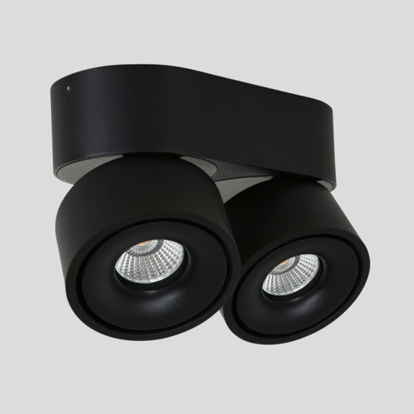 Moderne metalen zwarte kunststof spot Mexlite Fez black - Image 16