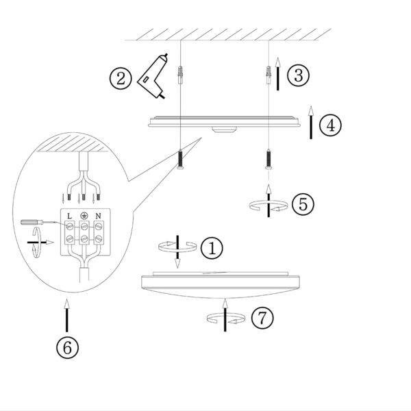 Moderne stalen metalen kunststof plafonnière Mexlite Ceiling and wall - Image 7