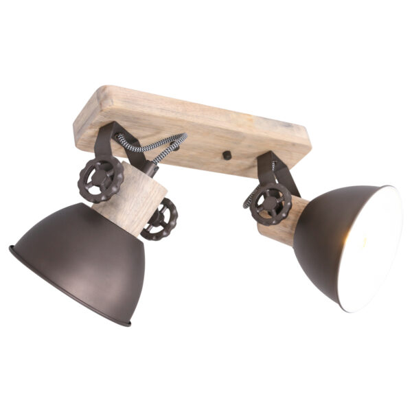 Dubbele industriele plafondspot burned steel Mexlite Gearwood - Image 11
