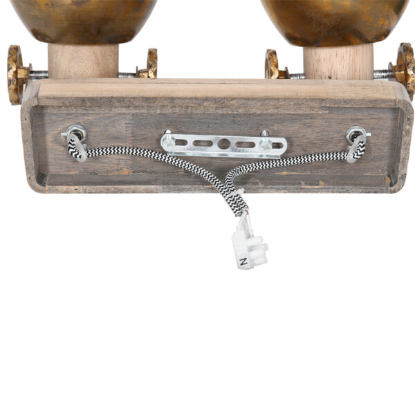 Stoere tweelichts plafondspot Mexlite Gearwood - Image 19