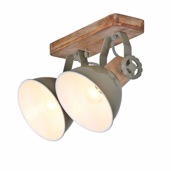 Industriële tweelichts plafondlamp Mexlite Gearwood - Image 13