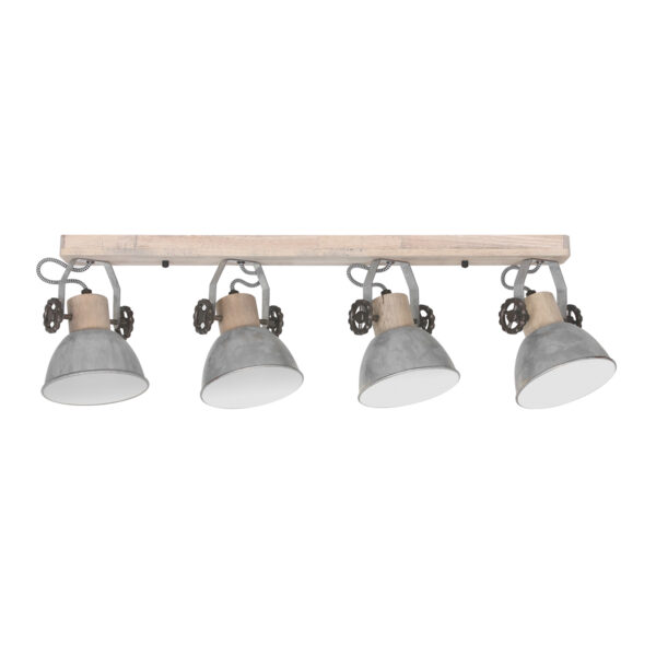 Mexlite Gearwood spot - vierlichts - draai- en kantelbaar - hout en metaal - nikkel - Image 18