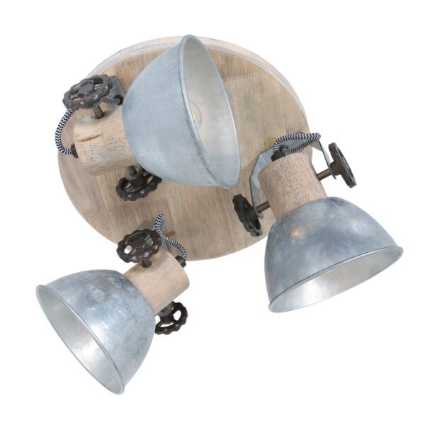 Mexlite Gearwood spot – ø 38 cm – E27 (grote fitting) – Nikkel