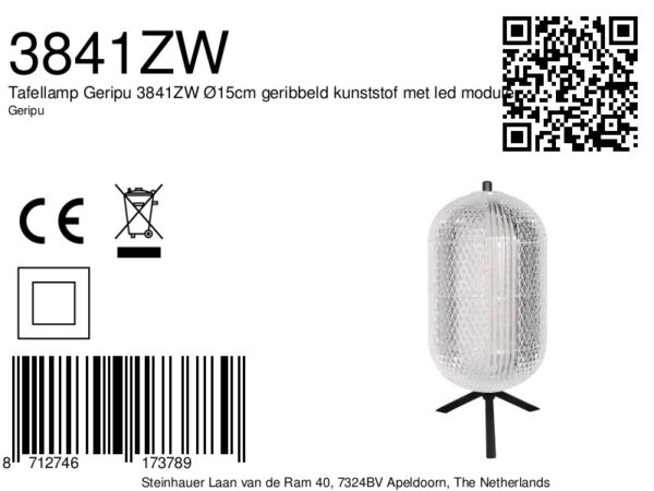 Glazen zwarte moderne tafellamp Mexlite Geripu - Image 5