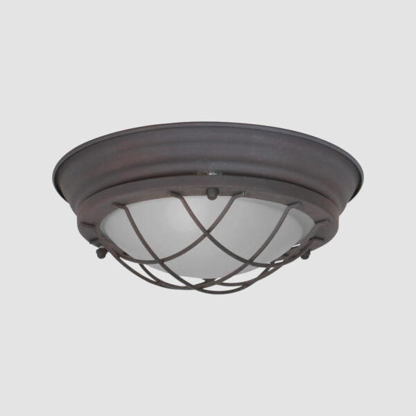Industriële glazen plafonnière bruin metaal Mexlite Lisanne - Image 11