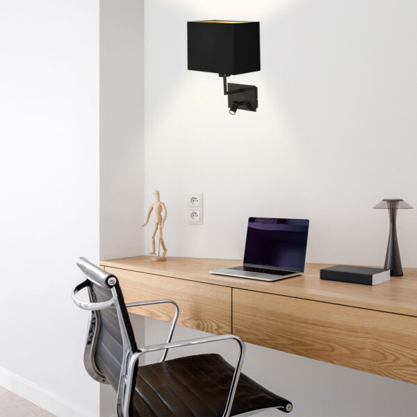 Moderne zwarte wandlamp rechthoek Mexlite Nouveau - Image 14