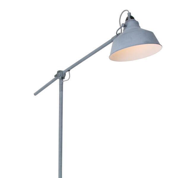 Industriële vloerlamp grijs metaal Mexlite Nove - Image 15