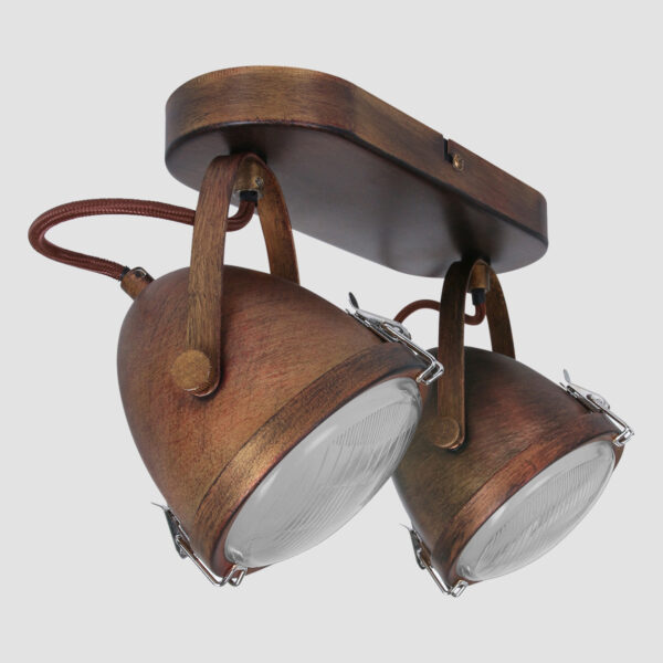 Mexlite Paco plafondlamp - tweelichts - 31 cm breed - incl. LED lichtbronnen - dim-to-warm - bruin - Image 12