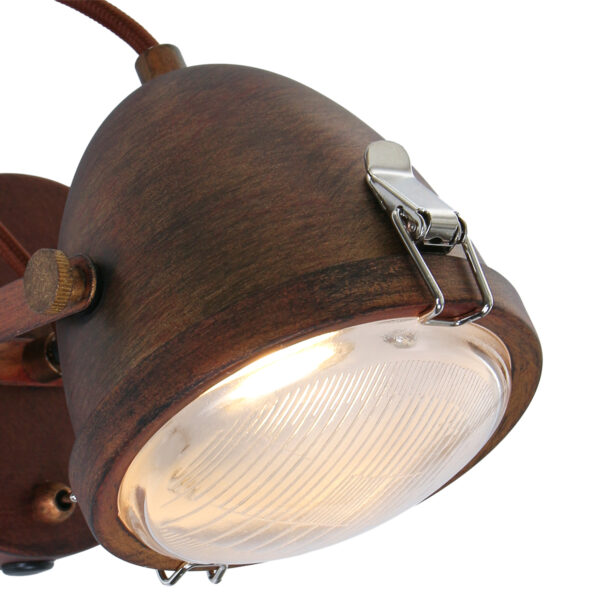 Mexlite Paco wandlamp - koplamp - ⌀11,5 cm - draai- en kantelbaar - bruin - Image 13