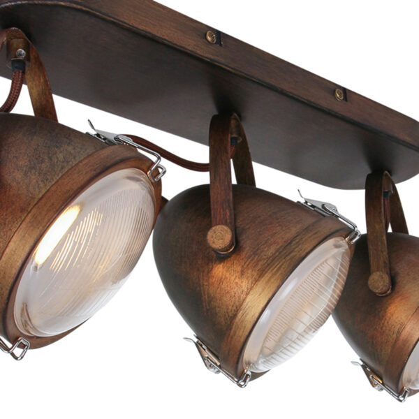 Mexlite Paco plafondlamp - drielichts - 45 cm breed - draai- en kantelbaar - bruin - Image 14