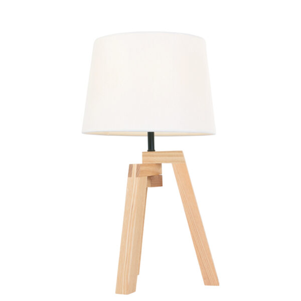Tafellamp beige hout stoffen kap Mexlite Sabi - Image 13