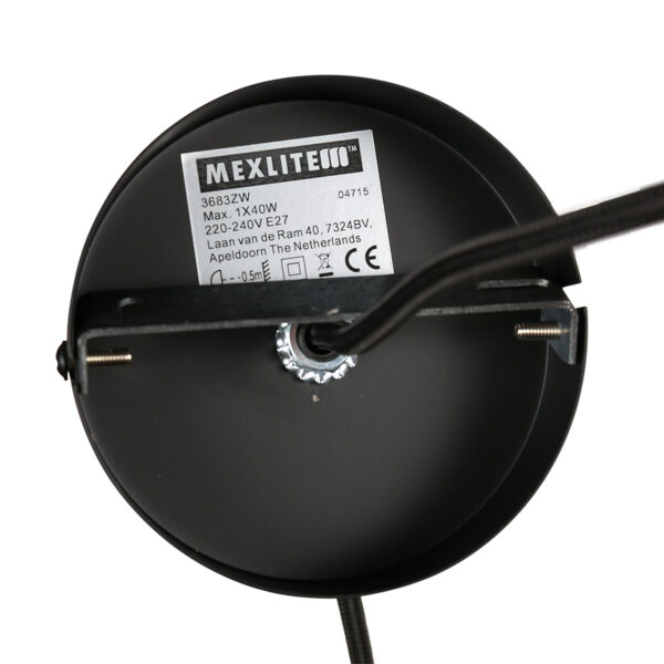 Zwarte bolvormige hanglamp met koperkleurig accent Mexlite Skandina - Image 13