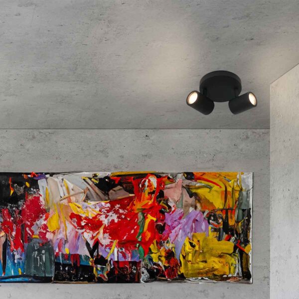 Moderne metalen zwarte spot Mexlite Upround led - Image 14