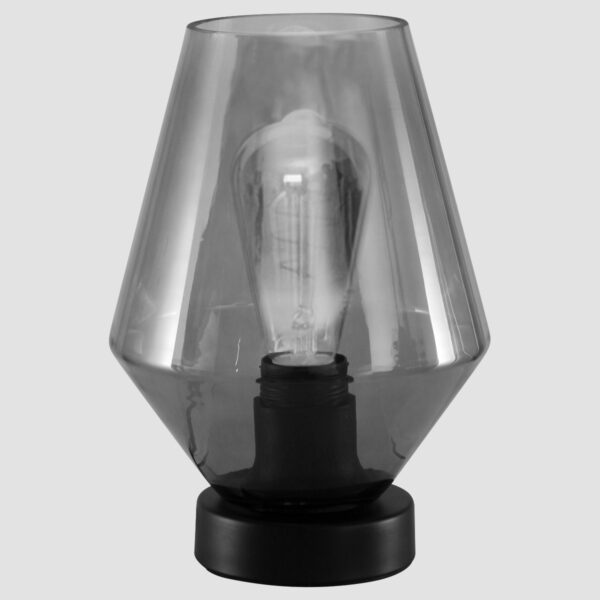 Steinhauer Ancilla tafellamp - rookglas - E25 - Ø17 cm - 24 cm hoog - zwart - Image 12