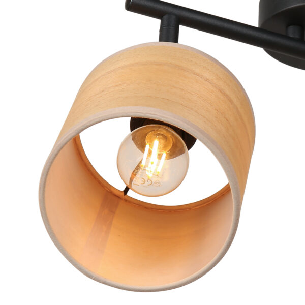 Tweelichts spot zwart bamboe kappen Mexlite Bambus - Image 10