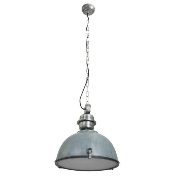 Steinhauer Bikkel industriële hanglamp - Ø42 cm - met glasplaat onderzijde - verweerd grijs - Image 13