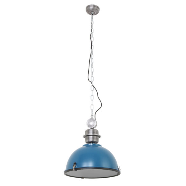 Steinhauer Bikkel industriële hanglamp - Ø42 cm - met glasplaat onderzijde - donkerblauw - Image 12