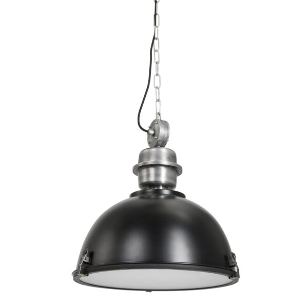 Steinhauer Bikkel fabriekslamp - glasplaat - Ø42 cm - robuuste details - zwart - Image 13