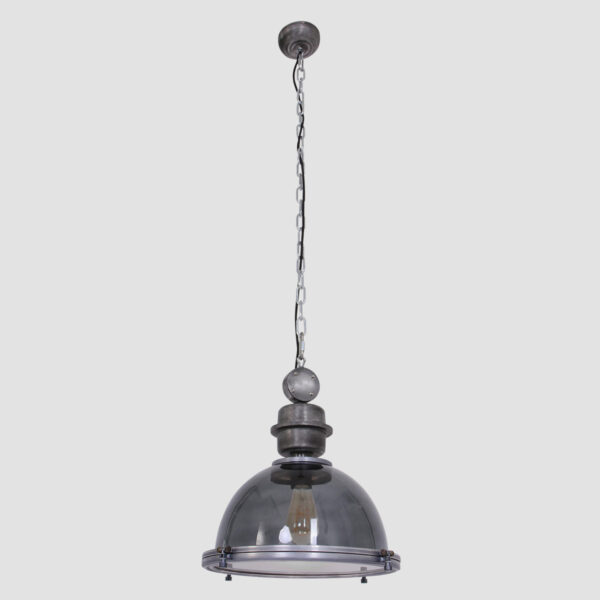 Steinhauer Bikkel hanglamp - rookglas - Ø40 cm - industriële details - grijs - Image 13