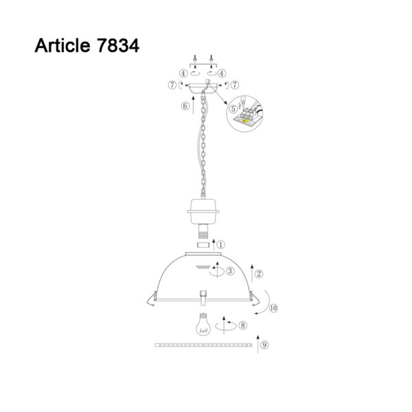 Steinhauer Bikkel XXL hanglamp - industrieel - ø52 cm - met glasplaat - bestempeld bruin - Image 9