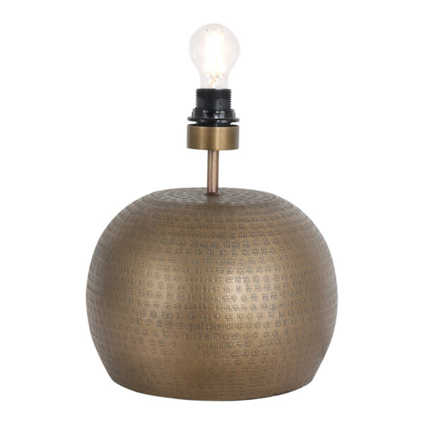 Steinhauer Brass tafellamp - met blauwe velvet kap - 44 cm hoog - E27 - brons - Afbeelding 14