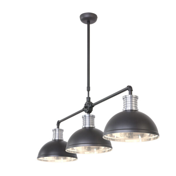 Steinhauer Brooklyn hanglamp - drielichts - 140 cm breed - 3x Ø30 cm - in hoogte verstelbaar - zwart - Image 12