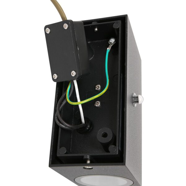 Steinhauer Poro wandlamp - IP44 - schemersensor - incl. GU10 lichtbronnen - rechthoekig - zwart - Image 12