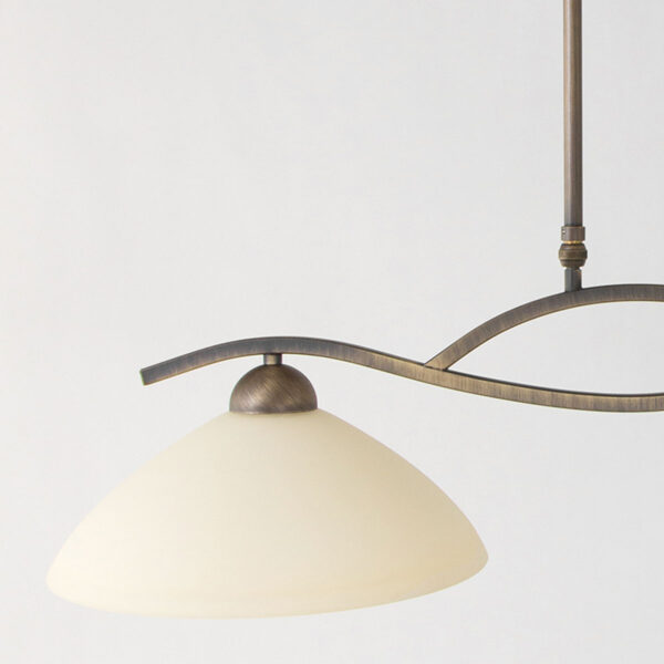 Steinhauer Capri hanglamp - tweelichts - 80 cm breed - E27 - kap Ø30 cm - brons - Image 12