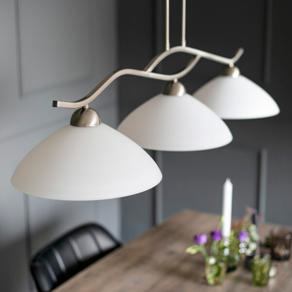 Steinhauer Capri hanglamp - drielichts - 112 cm breed - kap Ø30 cm - E27 - staal - Image 12