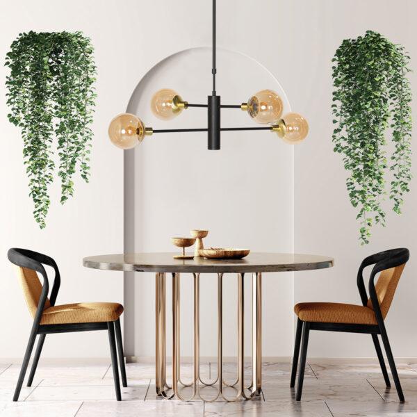 Steinhauer Constellation hanglamp – ø 90 cm – Draaibaar,In hoogte verstelbaar (na installatie) – E27 + GU10 – messing en zwart - Image 16