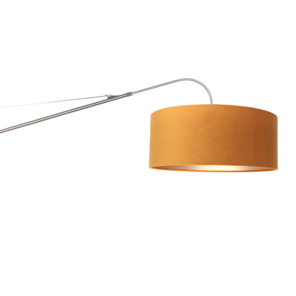 Steinhauer Elegant Classy wandlamp - kap ⌀50 cm - uittrekbaar tot 145 cm - zwart/wit snoer met schakelaar - staal en okergeel - Image 14