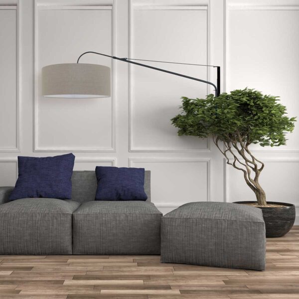 Steinhauer Elegant Classy wandlamp - kap ⌀50 cm - uittrekbaar tot 145 cm - zwart/wit snoer met schakelaar - zwart en okergeel - Image 21