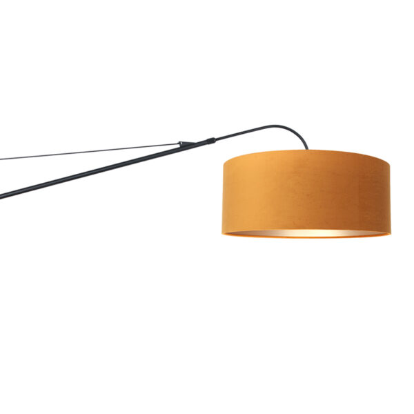 Steinhauer Elegant Classy wandlamp - kap ⌀50 cm - uittrekbaar tot 145 cm - zwart/wit snoer met schakelaar - zwart en okergeel - Image 22
