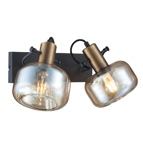 Steinhauer Glaslic wandlamp –– brons en zwart - Image 12