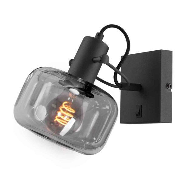 Steinhauer Glaslic wandlamp –– smokeglas en zwart - Image 4
