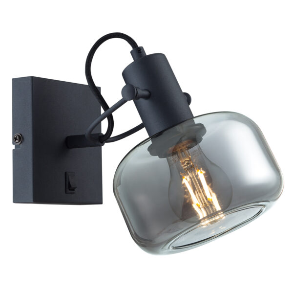 Steinhauer Glaslic wandlamp –– smokeglas en zwart - Image 5