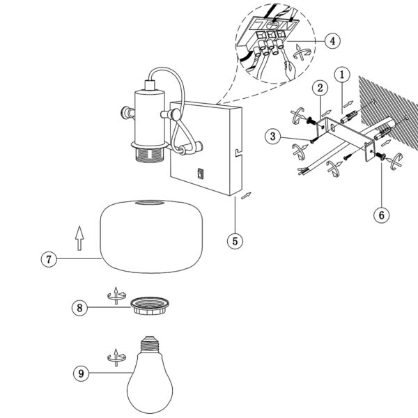 Steinhauer Glaslic wandlamp –– smokeglas en zwart - Image 6
