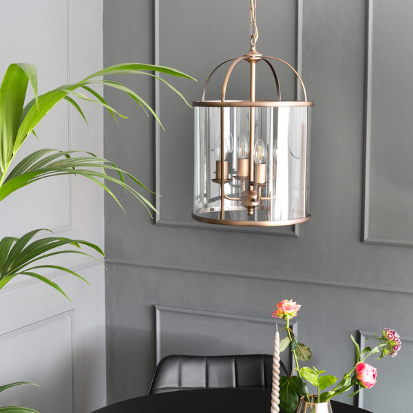 Steinhauer Pimpernel hanglamp - lantaarn - Ø32 cm - 4 lichts - brons en glas - Image 13