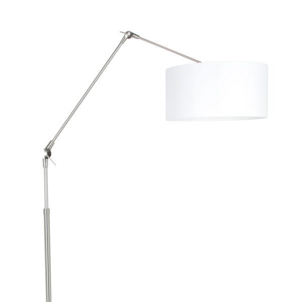 Steinhauer Prestige Chic vloerlamp - knikarm - met lampenkap - Ø40 cm - staal met wit chintz - Image 16