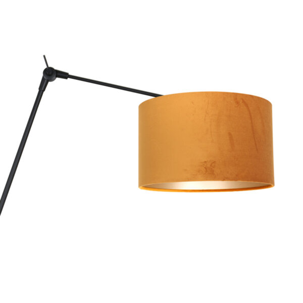 Steinhauer Prestige Chic wandlamp - kap ⌀30 cm -  tot 105 cm diep - dimmer op het product - E27 - zwart en okergeel - Image 16