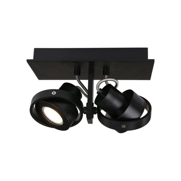 Steinhauer West Point spot - opbouw spot - draai- en kantelbaar - incl. LED - 2 lichts - zwart - Image 8