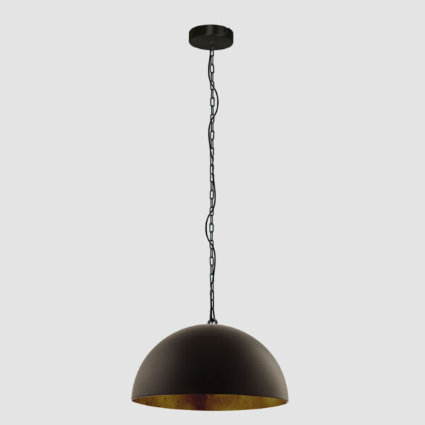 Steinhauer Semicirkel hanglamp - Ø50 cm - E27 - met ketting - zwart met goud - Image 13