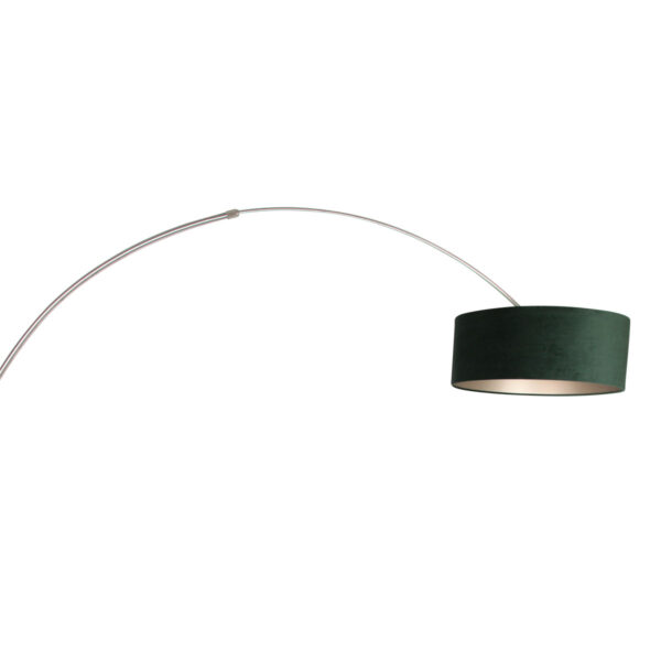 Steinhauer Sparkled vloerlamp - booglamp - 230 cm hoog - verstelbaar - staal met groen lampenkap - Image 15
