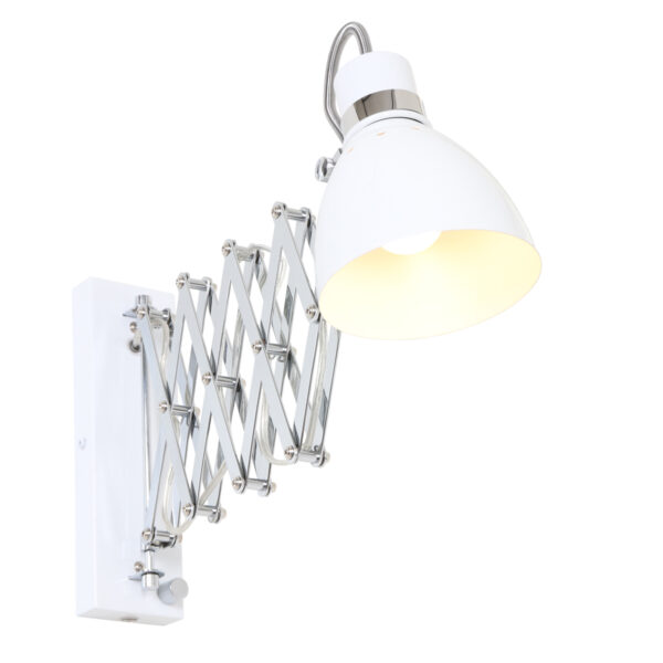 Steinhauer Spring schaarlamp wand - 27 - 90 cm uittrekbaar - draaidimmer - wit - Image 16